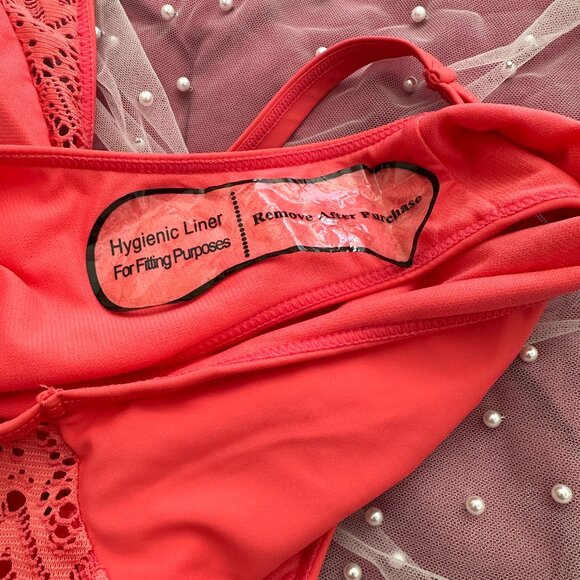 NWOT Coral Lace Cutout One Piece Swimsuit Women's Size Medium - Picture 7 of 12